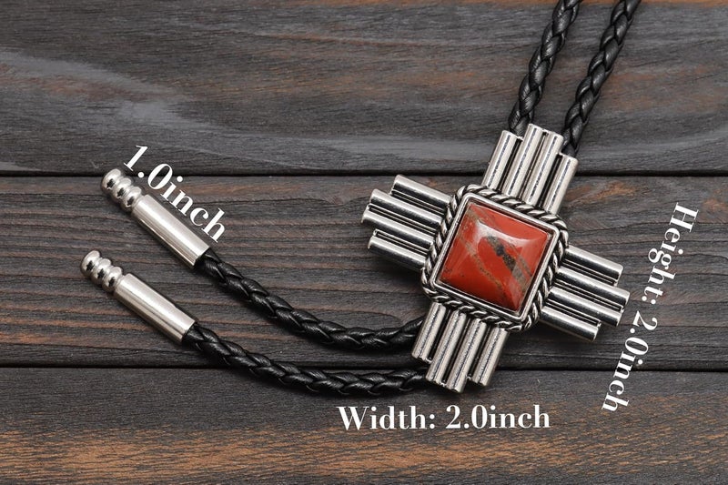 Wentur Stone Bolo Ties for Men Western - Vintage Cowboy Bolo Tie for Women Western Costume Accessories - Image 3